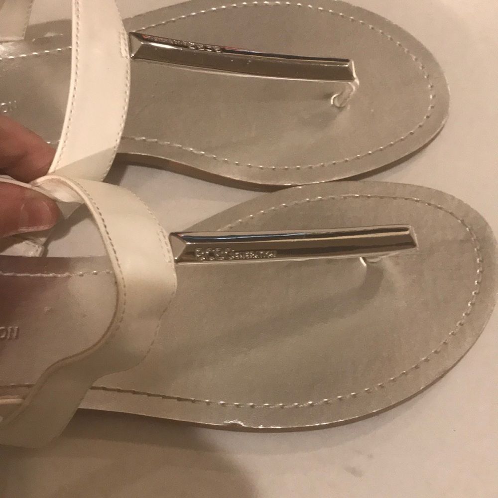 BCBG White Sandals